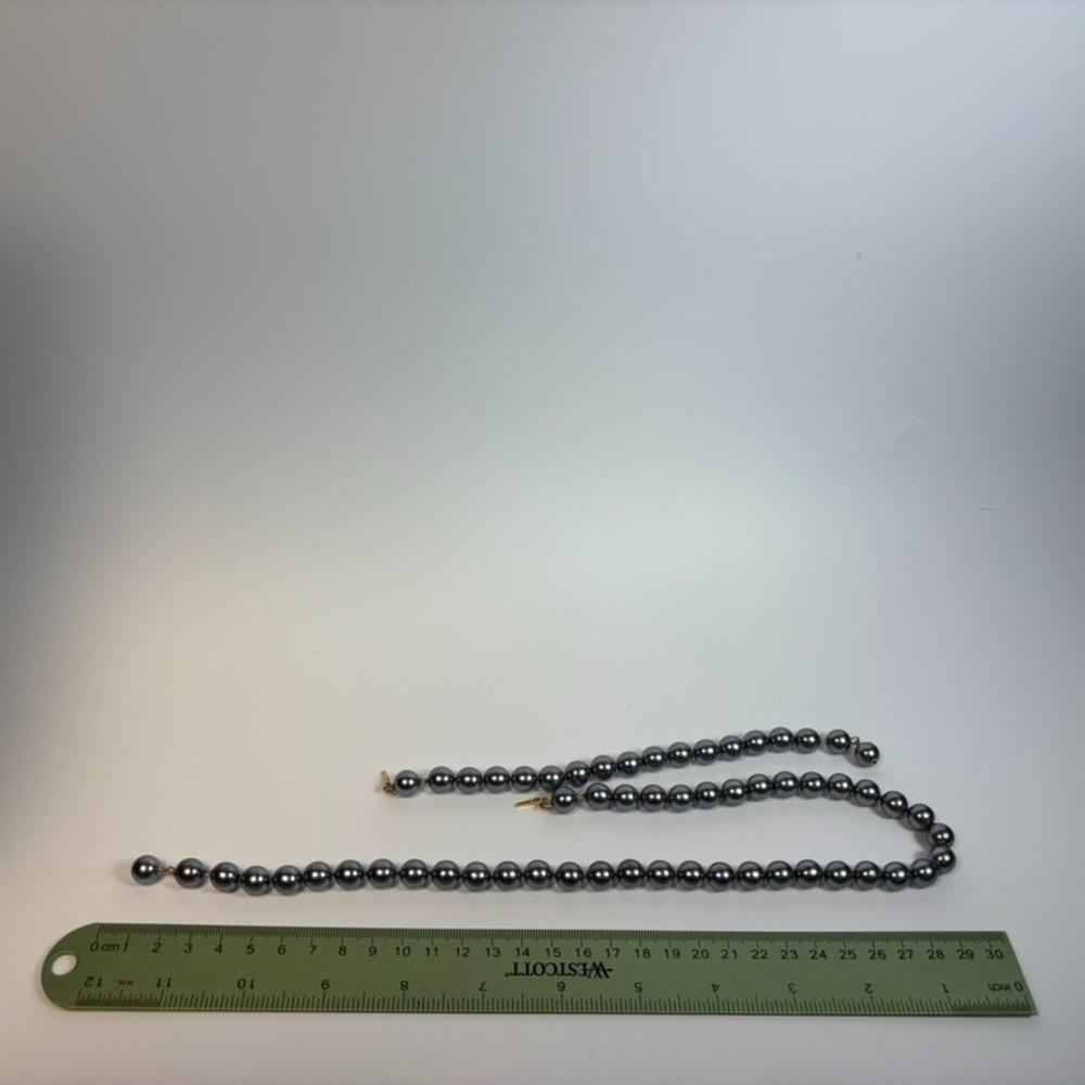 Necklace and Bracelet Set Steel Grey Gold Tone Invisible Clasp Adjustable - Picture 8 of 9